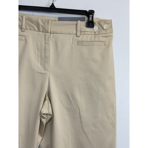 George Womens Size 14 Modern Fit Pants Cropped Khaki Preppy Tan Cotton Stretch - Picture 2 of 7